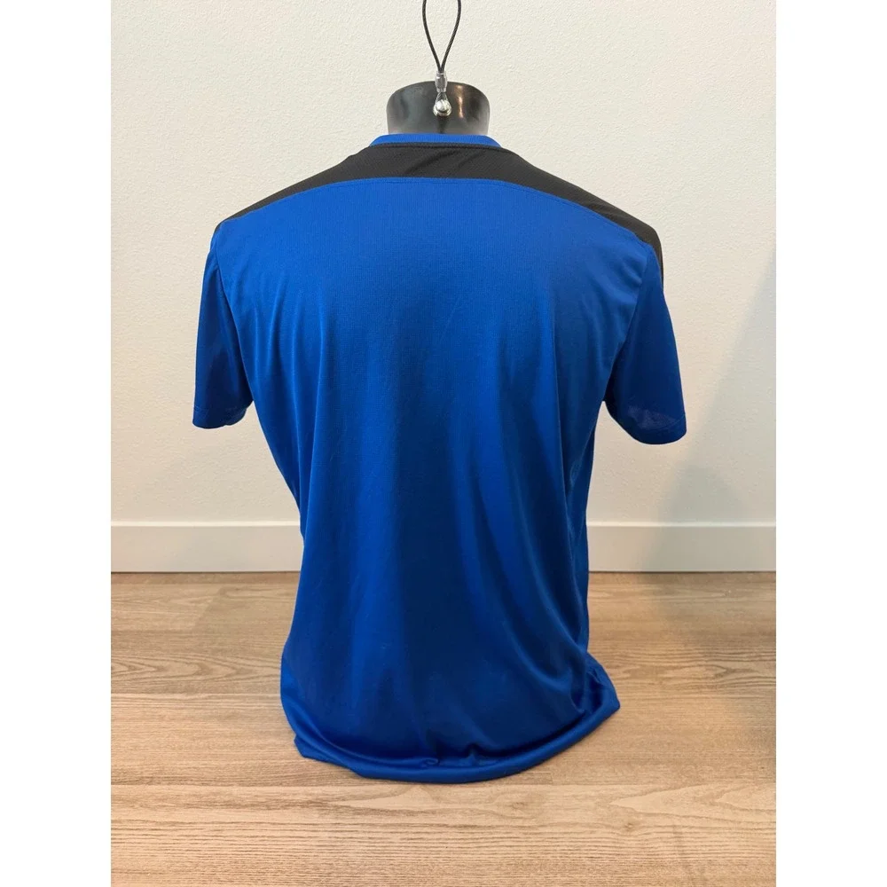 Adidas Running Primegreen Mens XL Blue Black Reflective Stripe Training T-Shirt